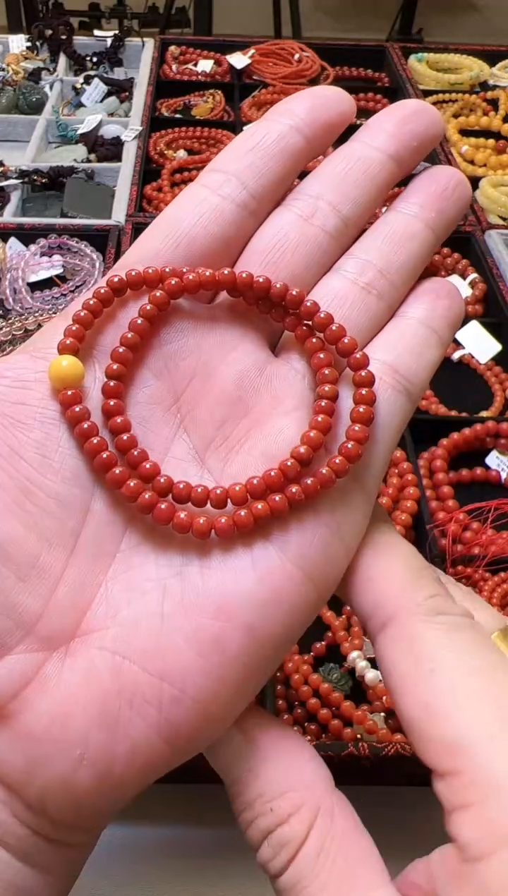 【闪购商品】南红玛瑙手链未镶嵌南红双圈手串