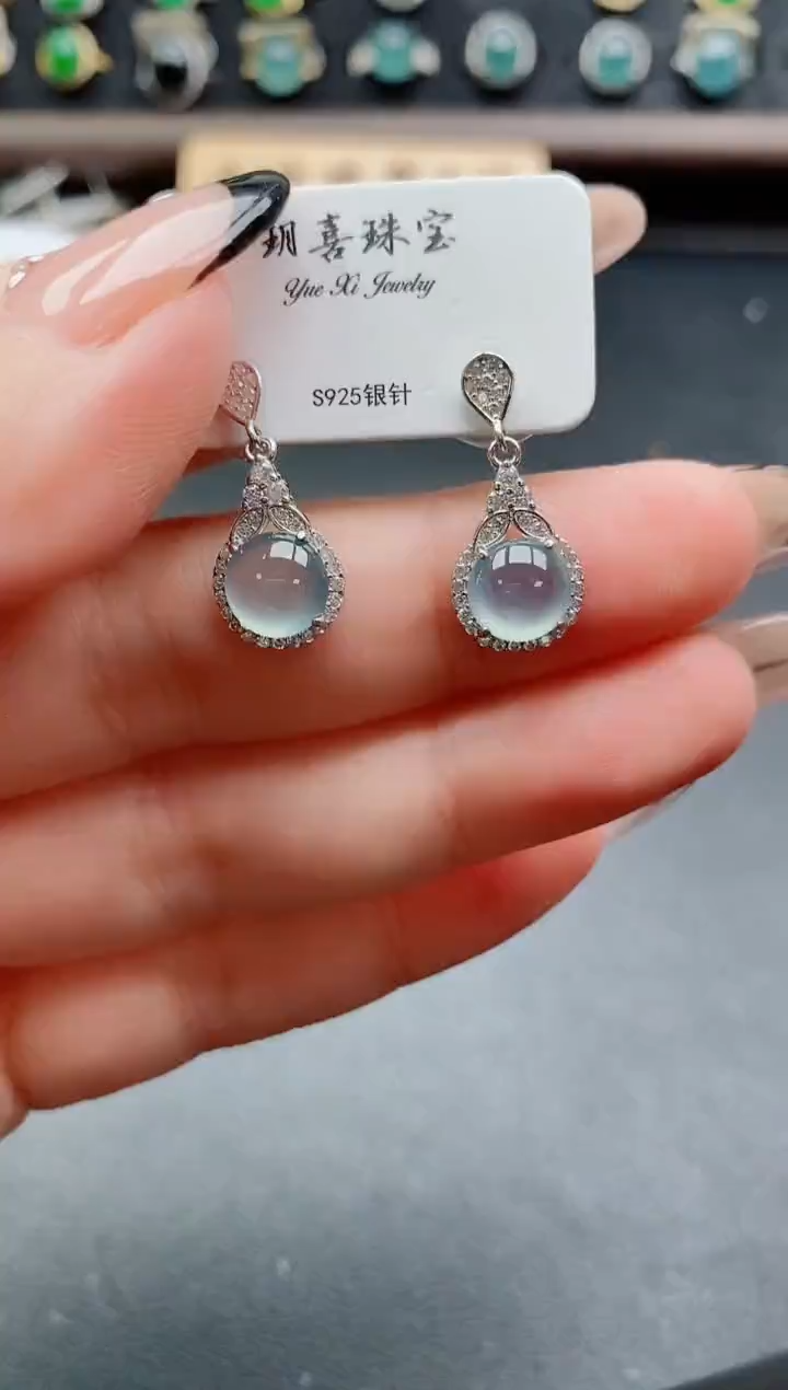 银S925镶嵌戒指翡翠1