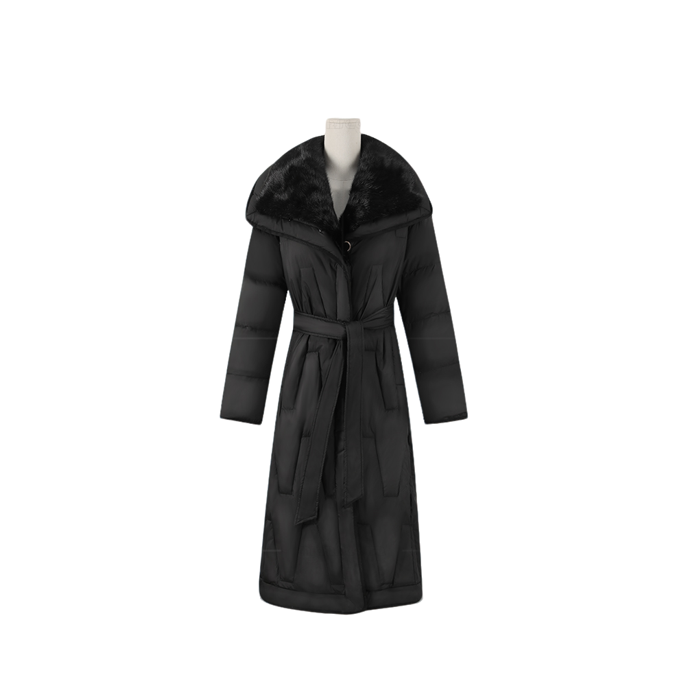 【封后轻奢设计】冬季新款高级气质感貂毛领女士长款羽绒服016