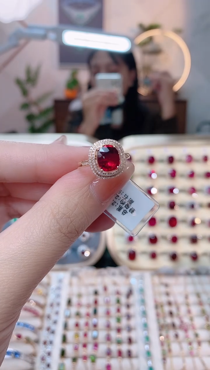 【闪购商品】碧玺18K金戒指18K金镶嵌1