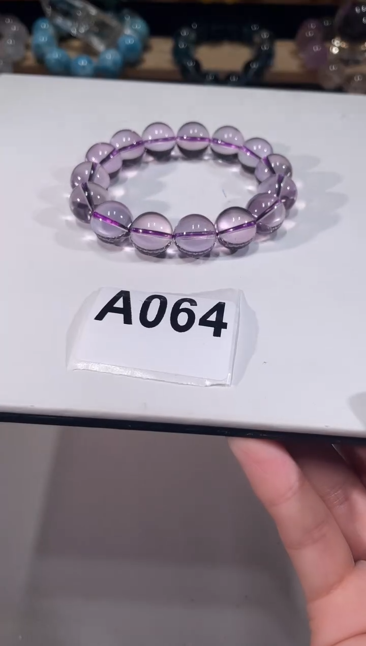 未镶嵌手链水晶A064紫水晶手链13+
