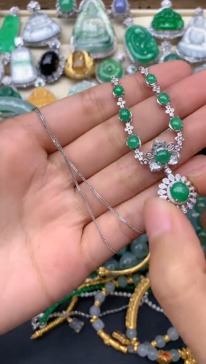 【闪购商品】翡翠颈饰18K金镶嵌296-中国好珍宝