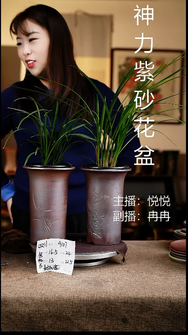 紫砂花盆花卉工艺9107