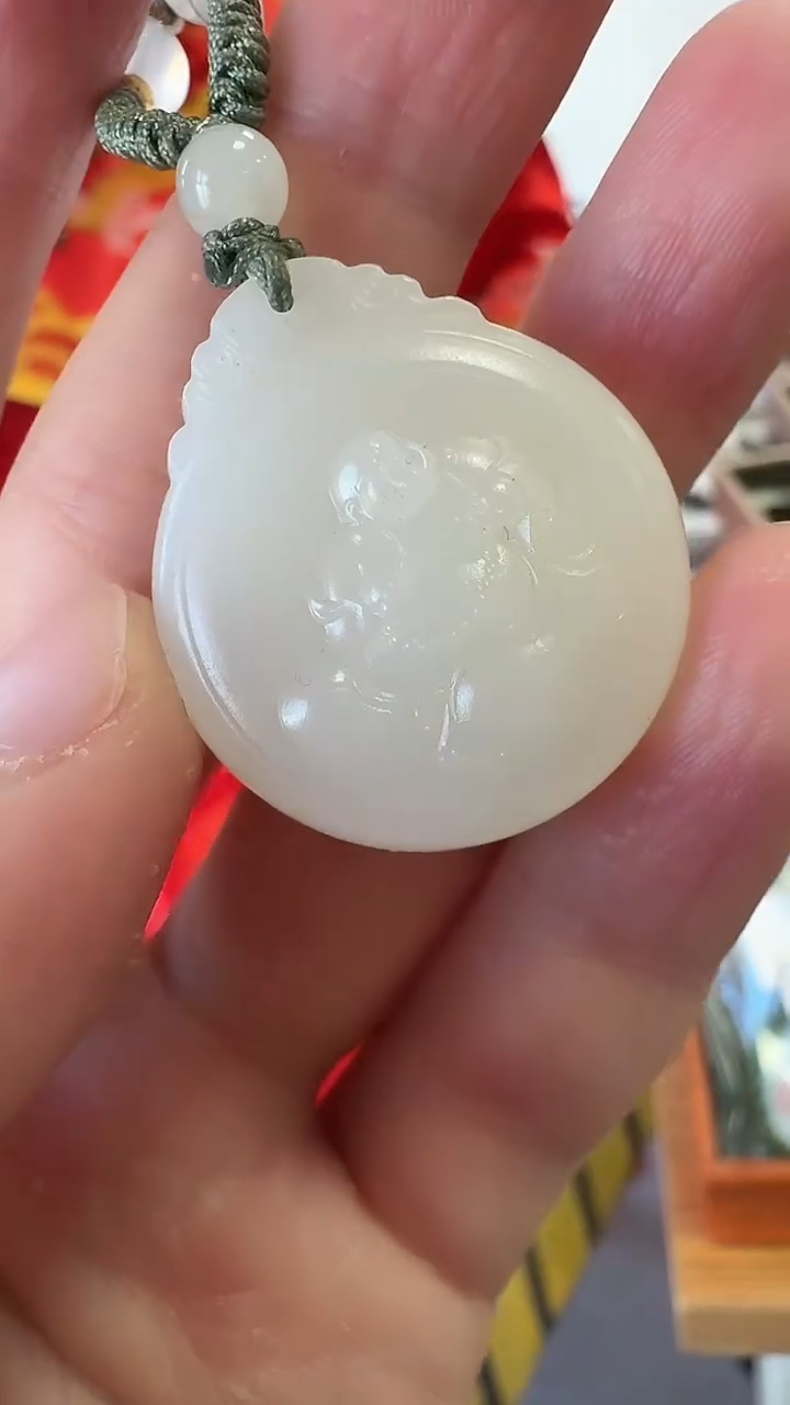 【闪购商品】和田玉吊坠未镶嵌1447圆牌弥勒佛