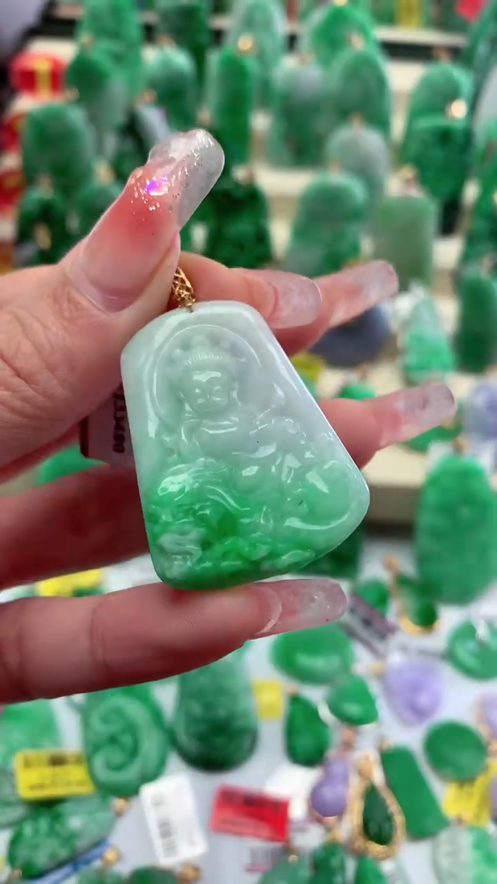 【闪购商品】翡翠颈饰18K金镶嵌挂件