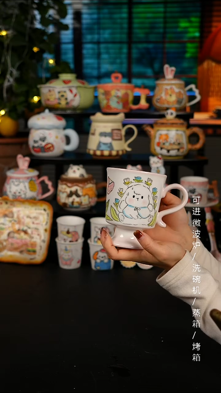 陶瓷便携款景德镇高温釉下彩纯手绘创意瓷