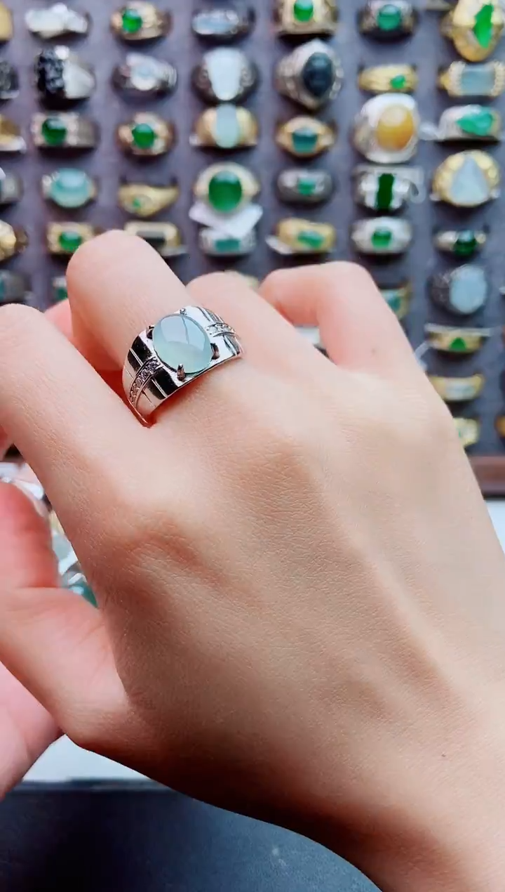 未镶嵌戒指翡翠天然翡翠男戒