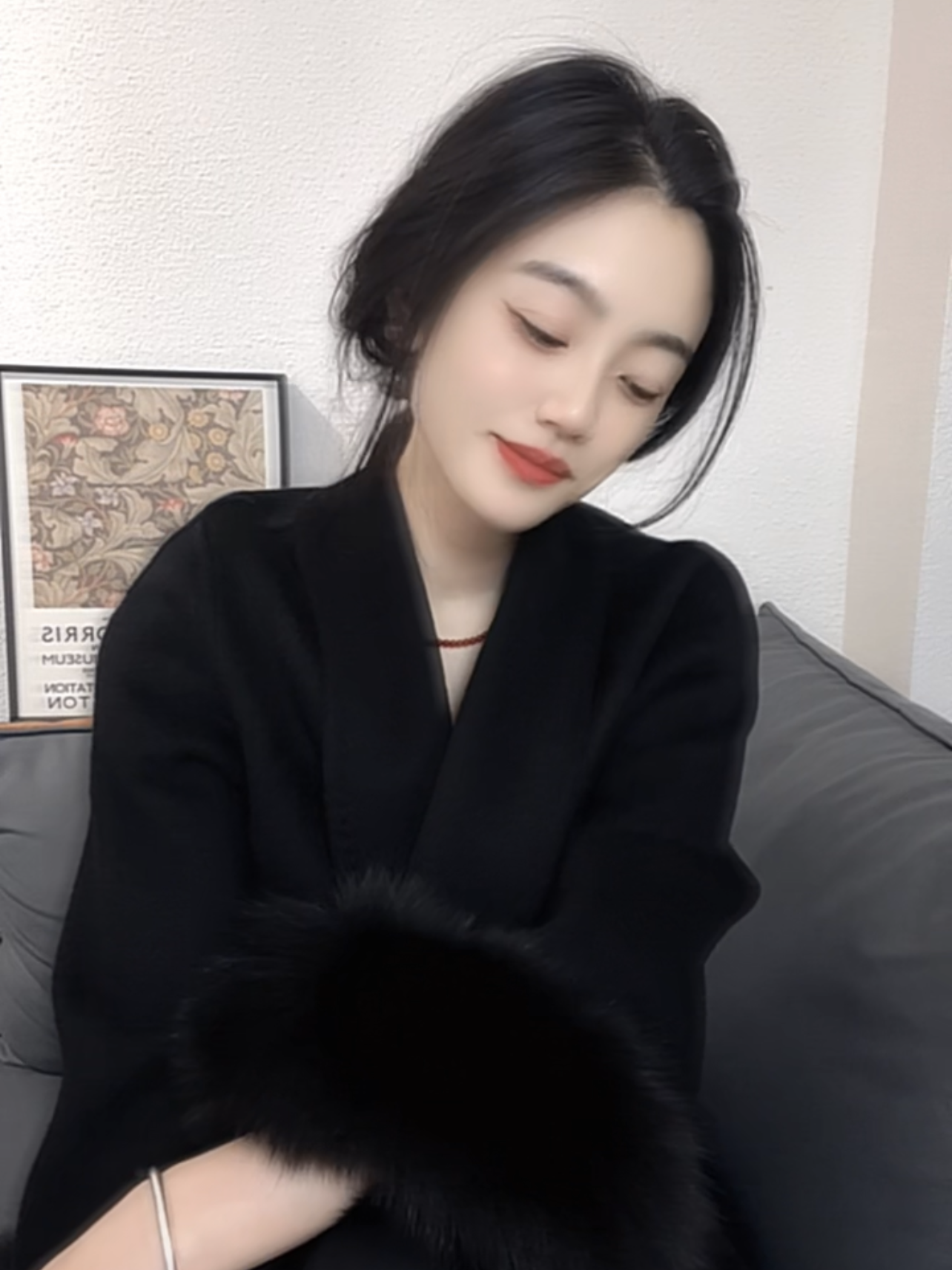 林姐家推荐时尚女神毛袖款腰带 大衣