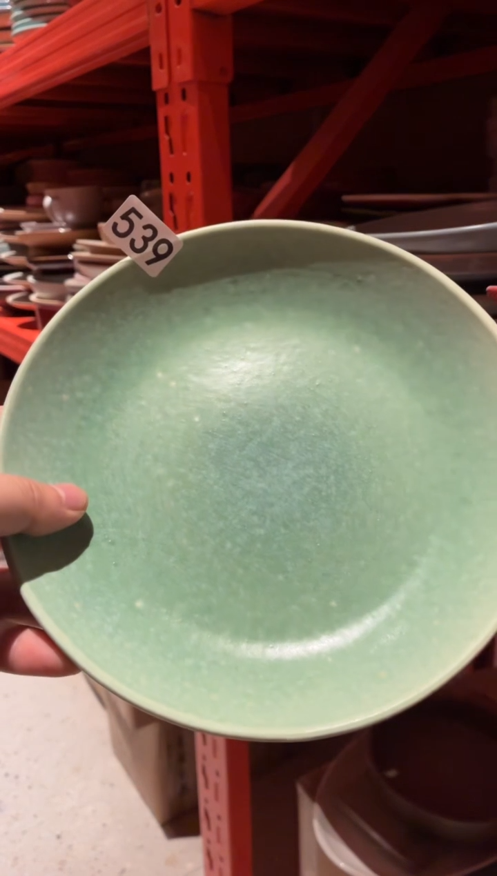瓷片P*M539微瑕青绿锅盘1个