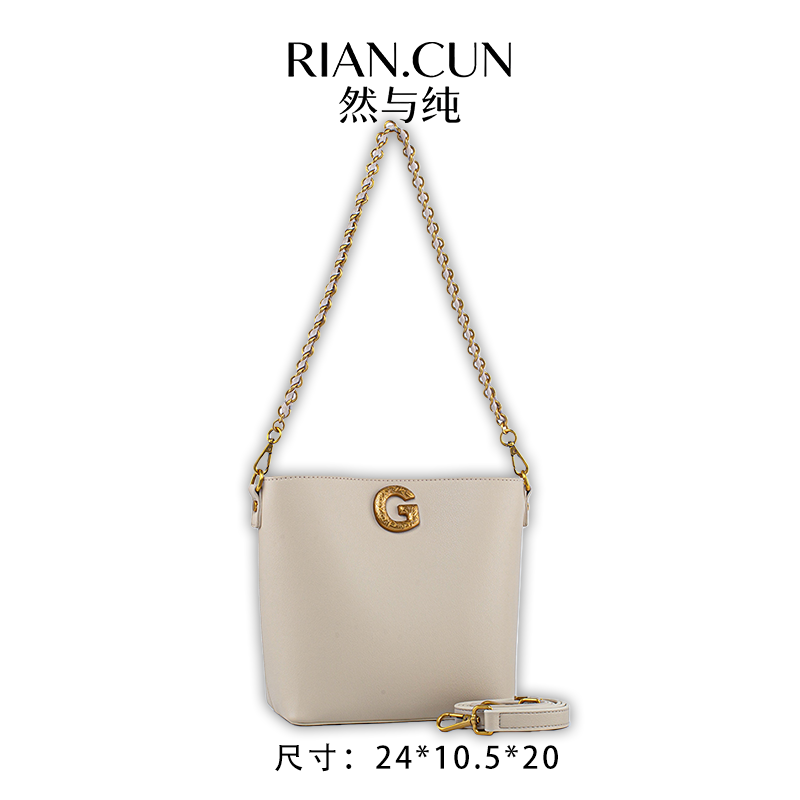 RAIN.CUN冬季2025新款轻奢设计单肩斜挎女包 QXY-81775-卡其色