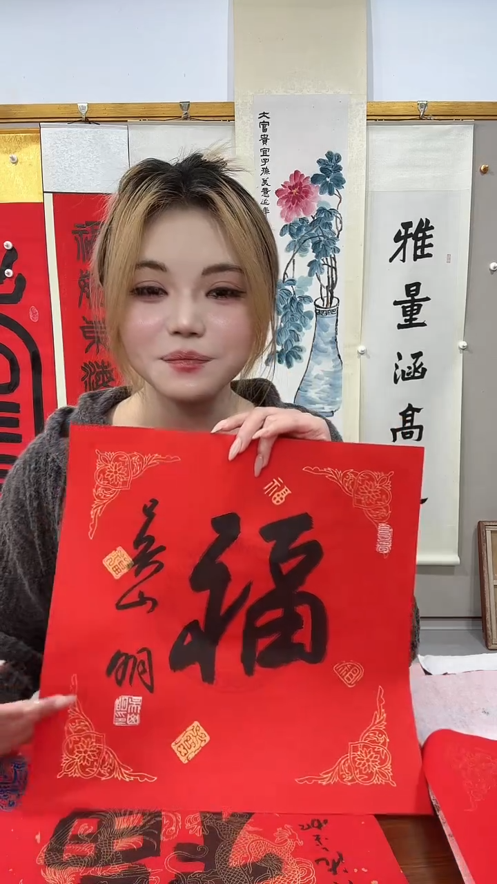书法吴老师书法福字一件