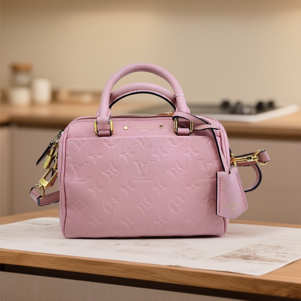 95新 LouisVuitton/路易威登 粉色手提斜挎包 1762 0522