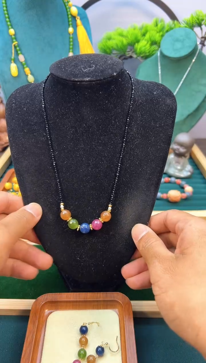 14K金镶嵌颈饰碧玺X298