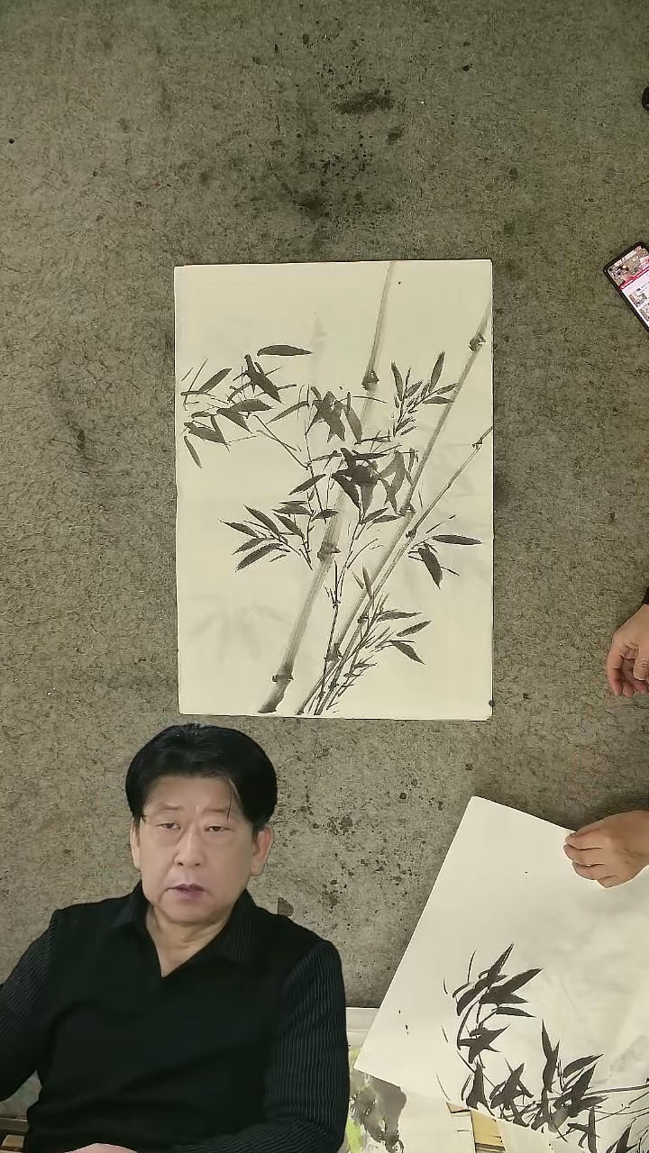 国画四尺三裁 墨竹   