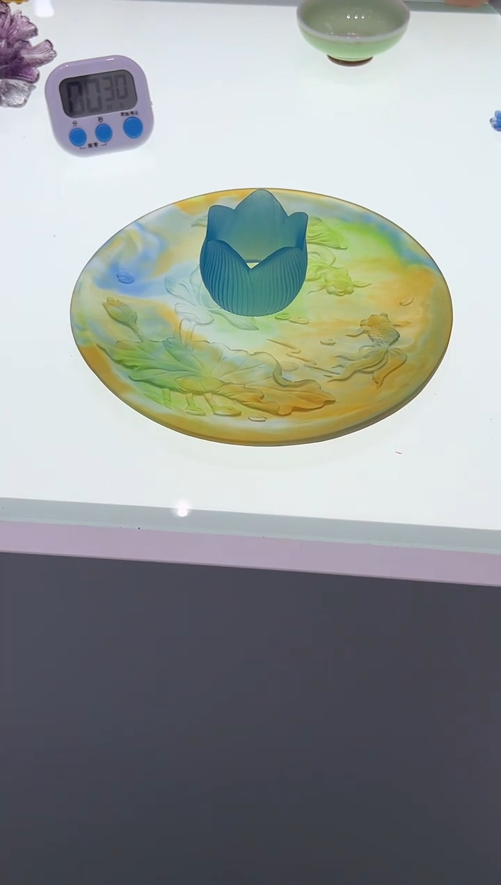 【闪购商品】泥塑古法琉璃果盘 茶漏摆件