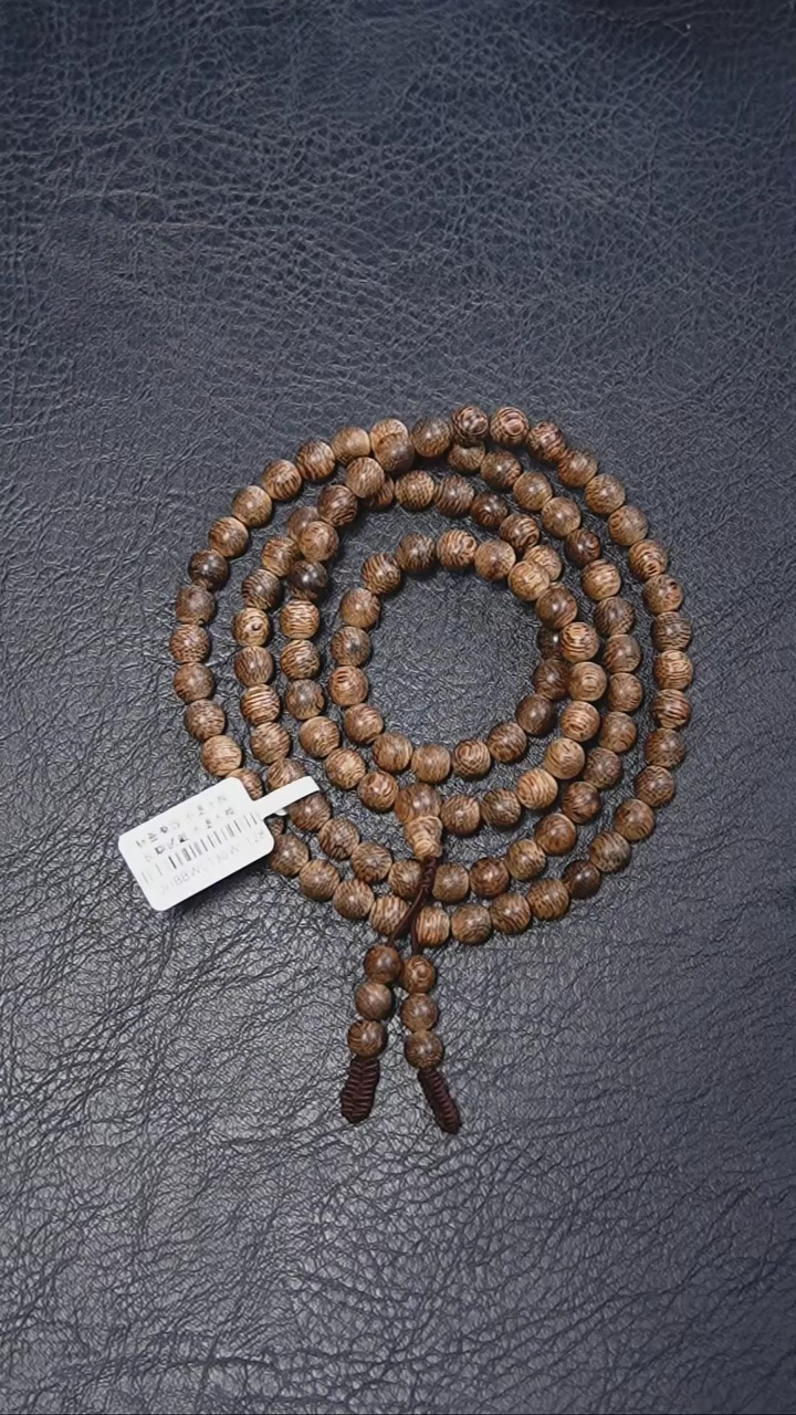 【闪购商品】手串沉香07*108-18克正区文莱蛇皮纹多圈