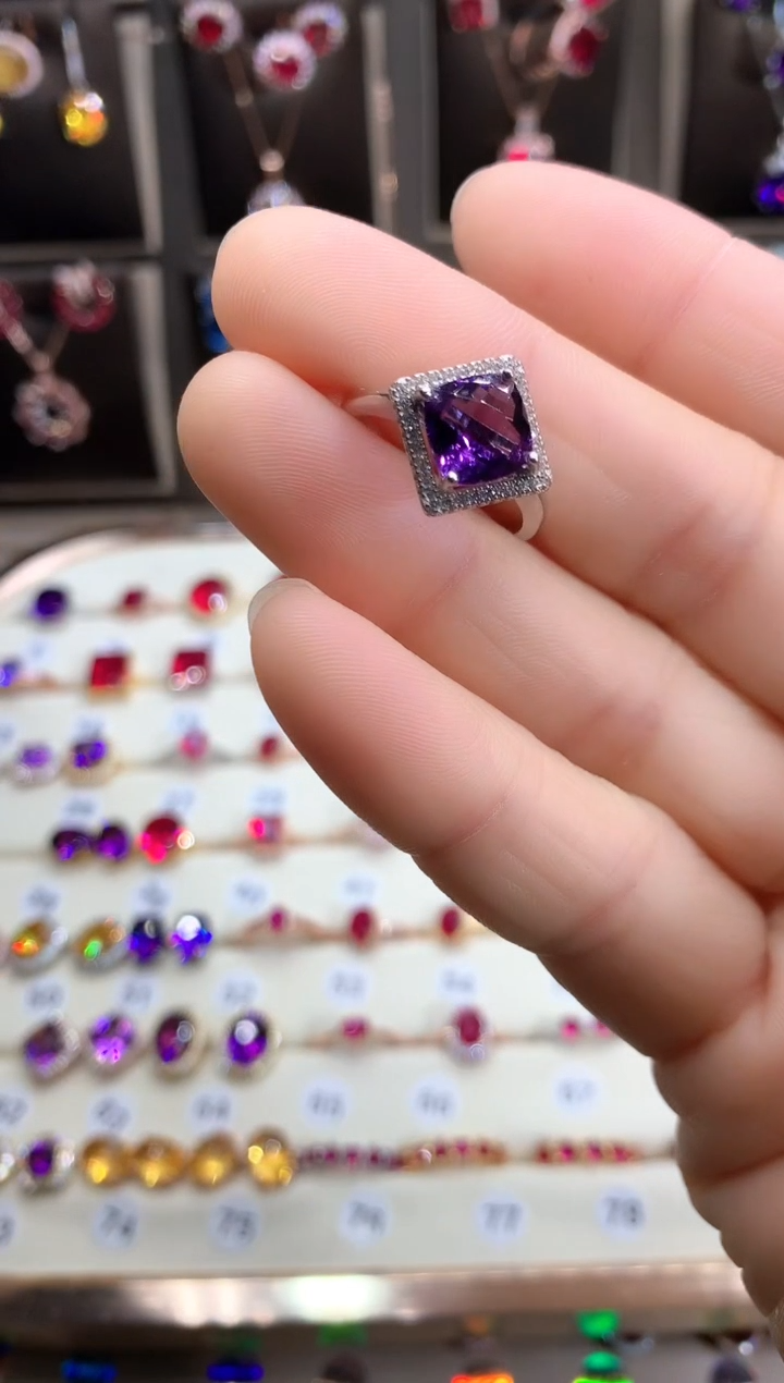 【闪购商品】水晶戒指银S925镶嵌银色