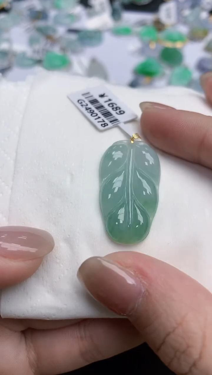 【闪购商品】翡翠颈饰18K金镶嵌天然缅甸翡翠A货