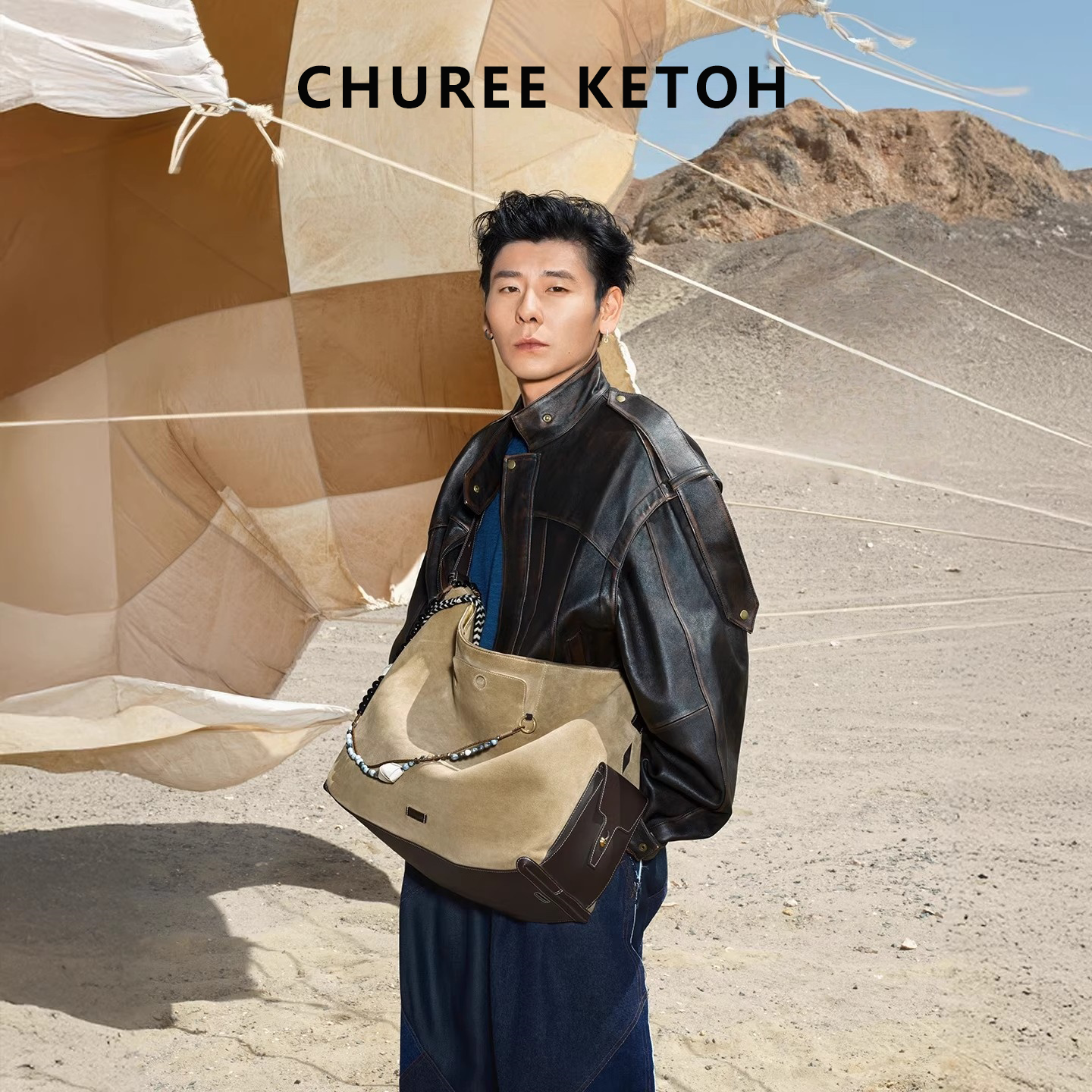 CK蒋奇明同款循迹旅行hobo包秋冬复古大容量斜挎电脑包通勤托特包