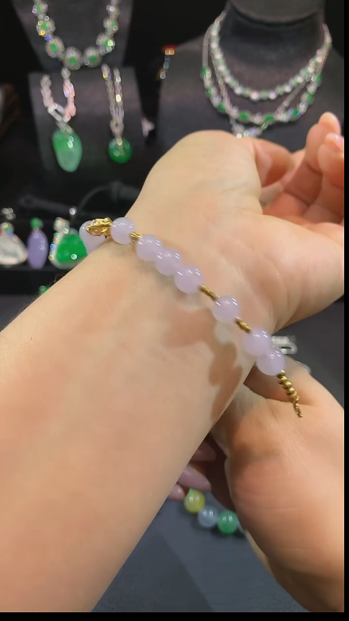 18K金镶嵌手链翡翠手链