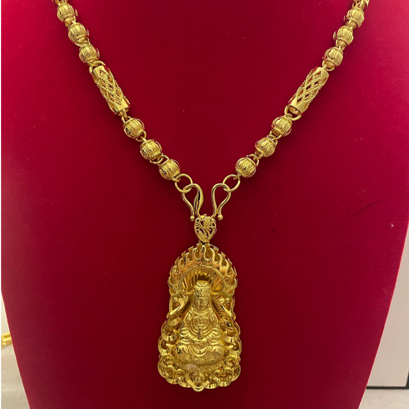 合金项链 【镂空竹节项链】经典男士款空心时尚百搭金色链子饰品