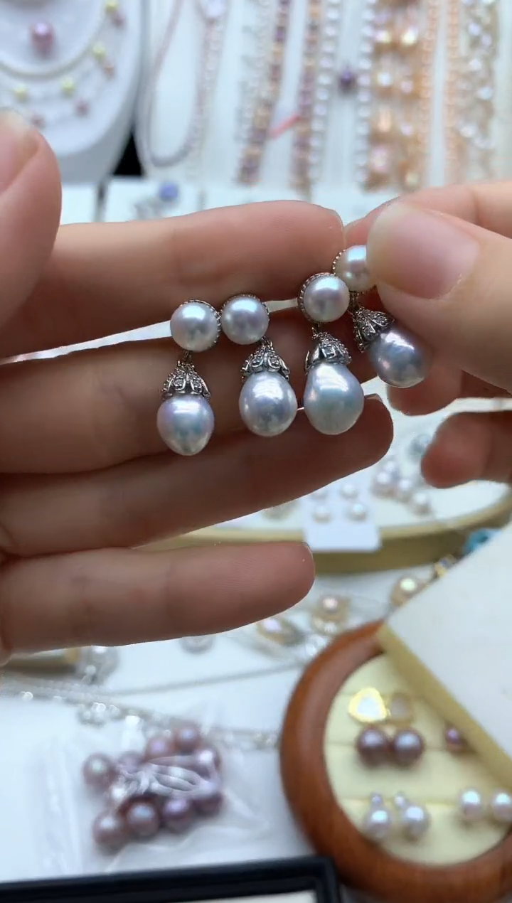 未镶嵌淡水珍珠耳饰多样性发其一