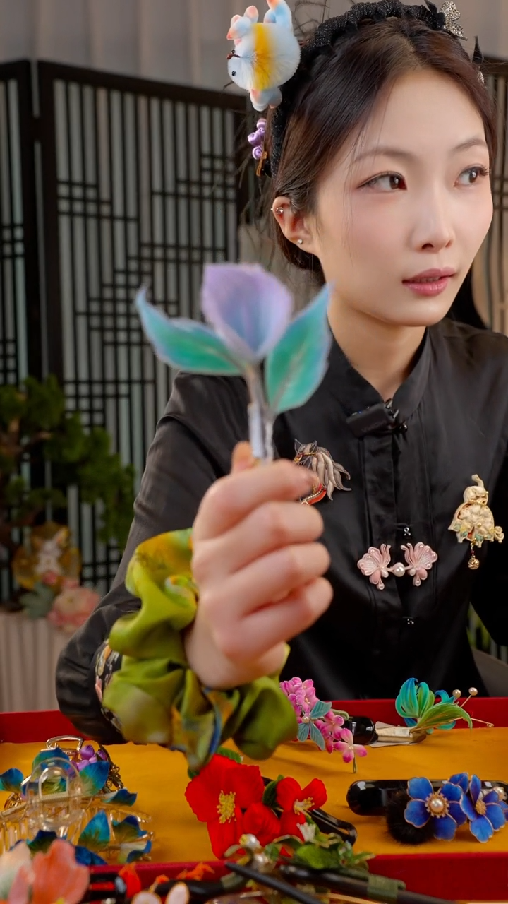 刺绣香***花非遗苏绣绒花