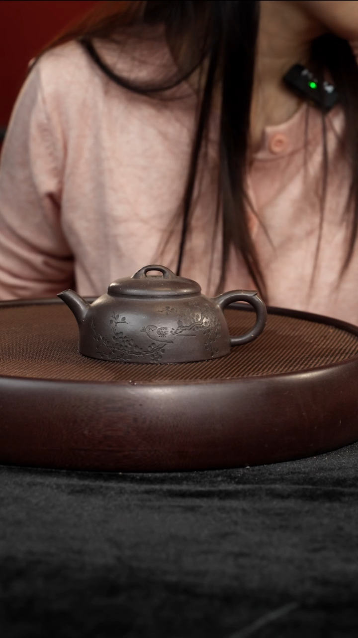 茶壶紫砂黑墩头半月160cc
