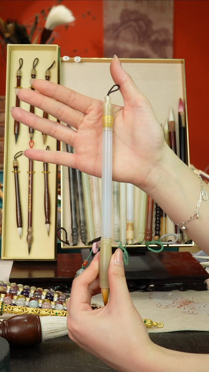 97号闪孤品高货毛笔链接 清水试笔 蘸墨不退