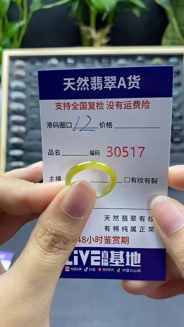 翡翠戒指未镶嵌天然A货翡翠0517