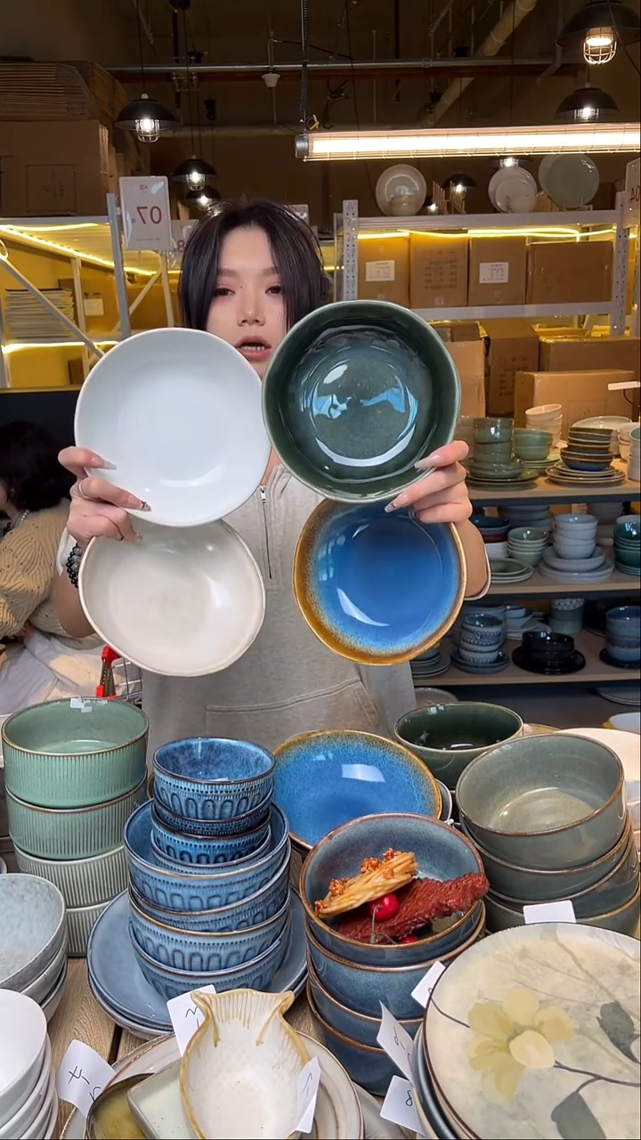 瓷136外贸尾货窑变釉下彩默认微瑕