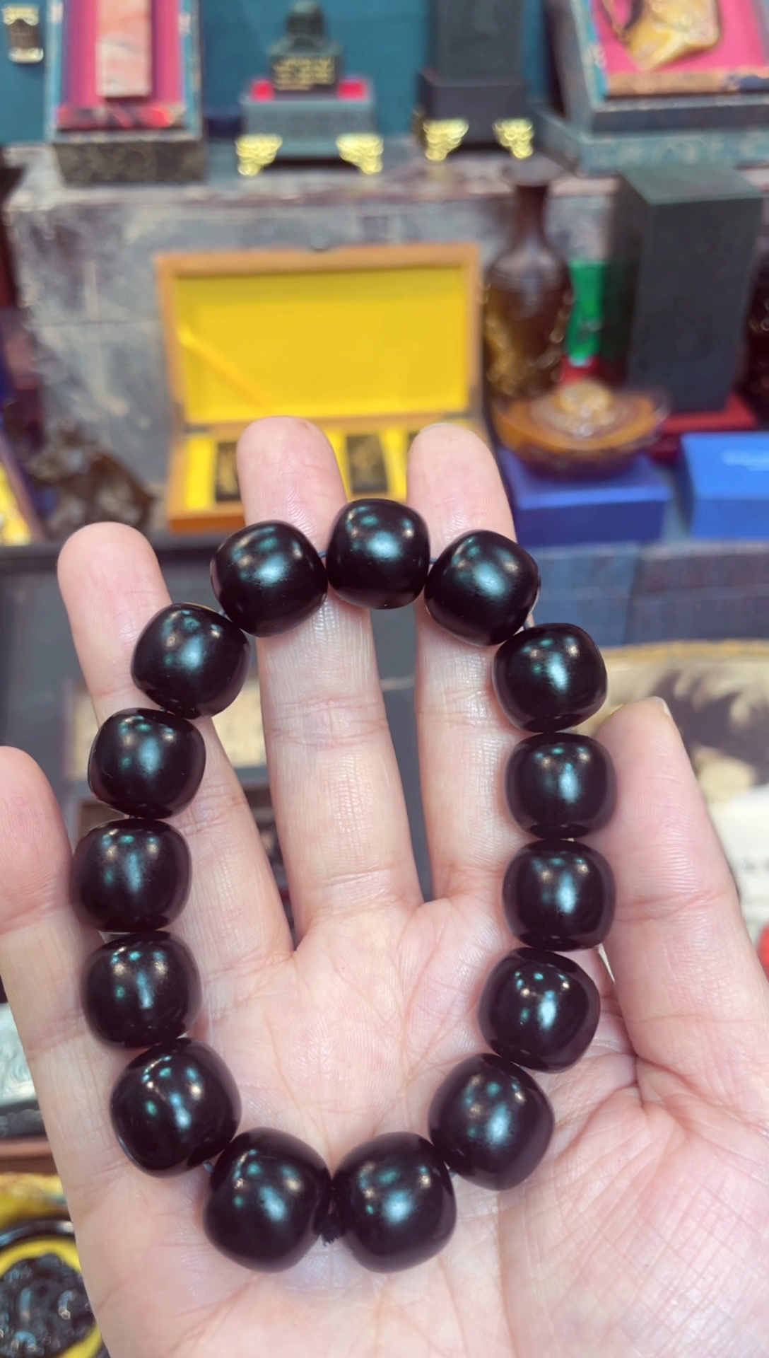 【闪购商品】黑羊脂   桶珠手串  墨