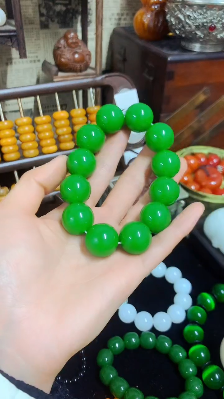 【闪购商品】和田玉（碧玉）手串未镶嵌主播推荐主播推荐