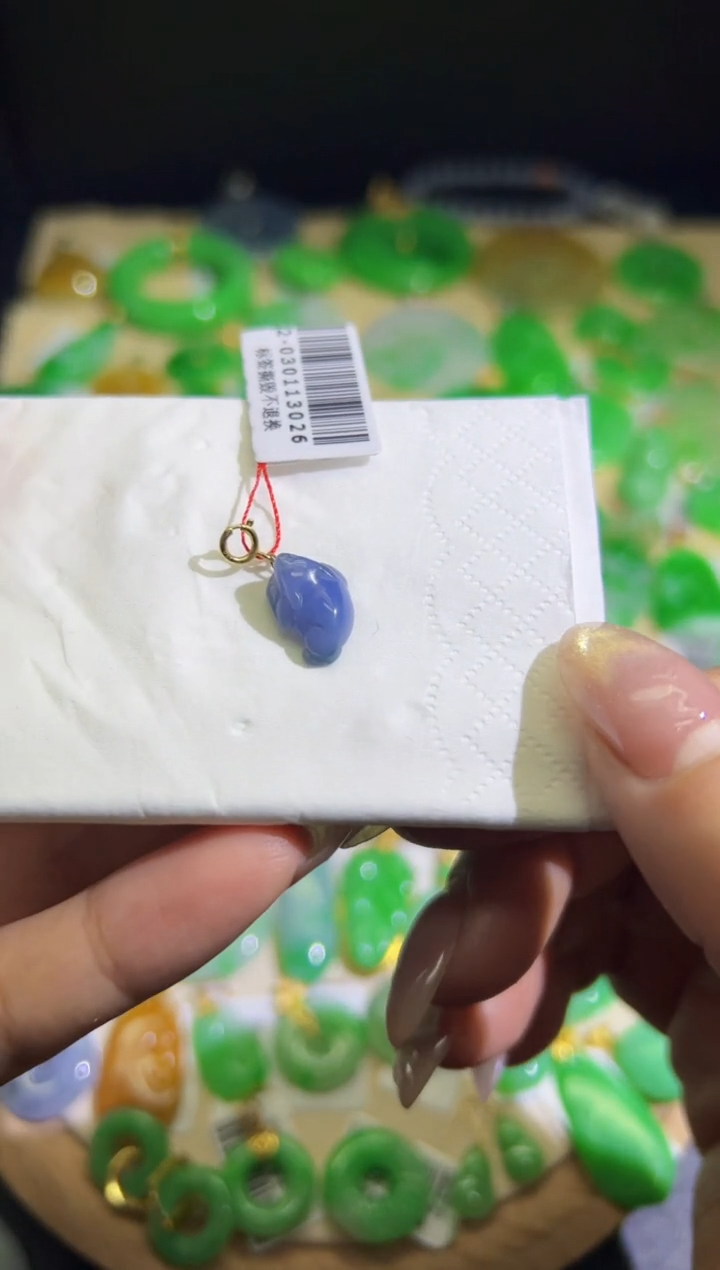 【闪购商品】翡翠颈饰18K金镶嵌Q缅料A货翡翠/支持复检/一件