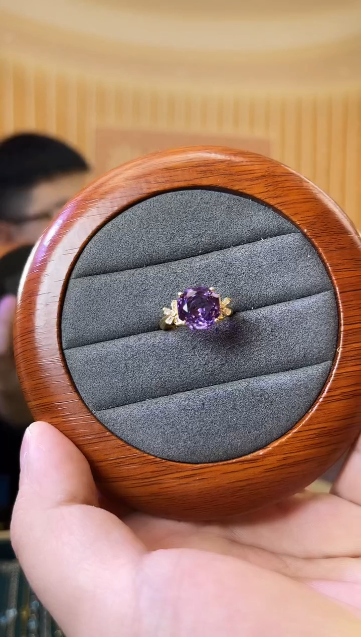 【闪购商品】紫晶戒指银S925镶嵌紫水晶