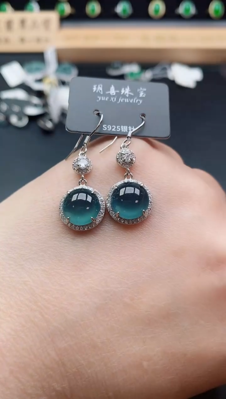 银S925镶嵌戒指翡翠1