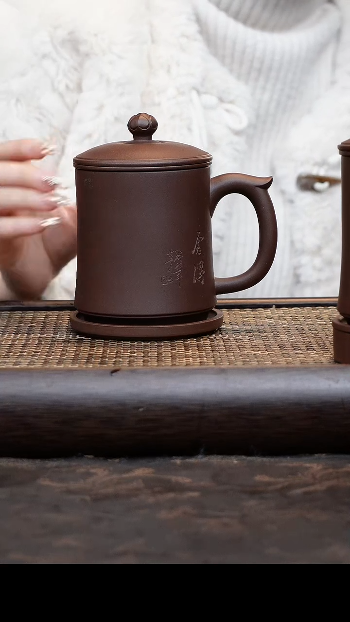 【闪购商品】紫砂茶杯四件套舍得盖杯