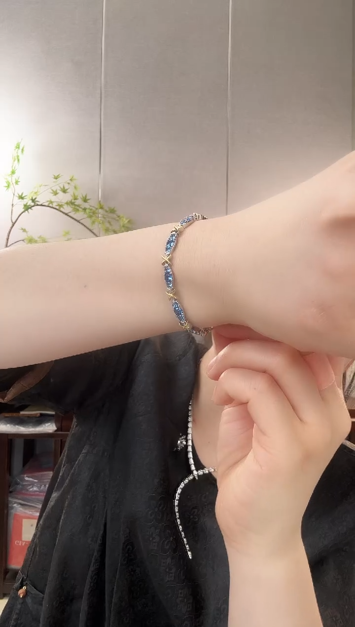 主播定制链接蓝色款手链