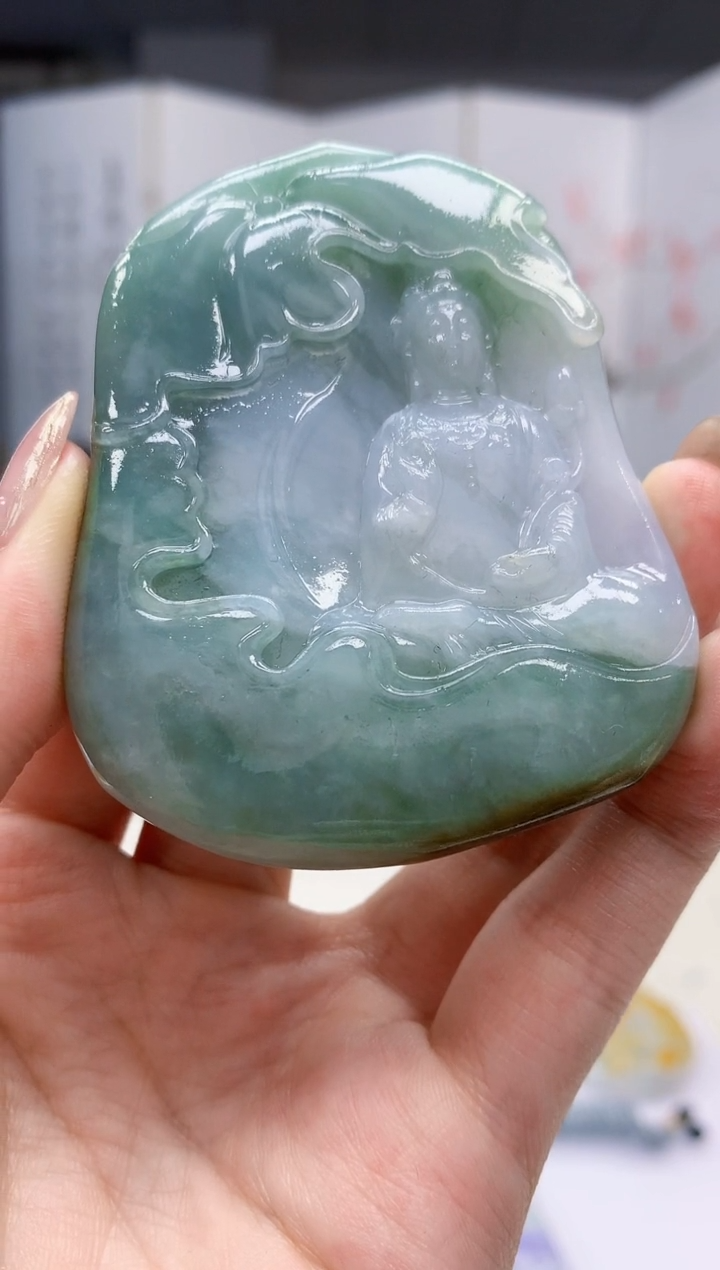 【闪购商品】定制翡翠未镶嵌1502jw-毛货挂件68