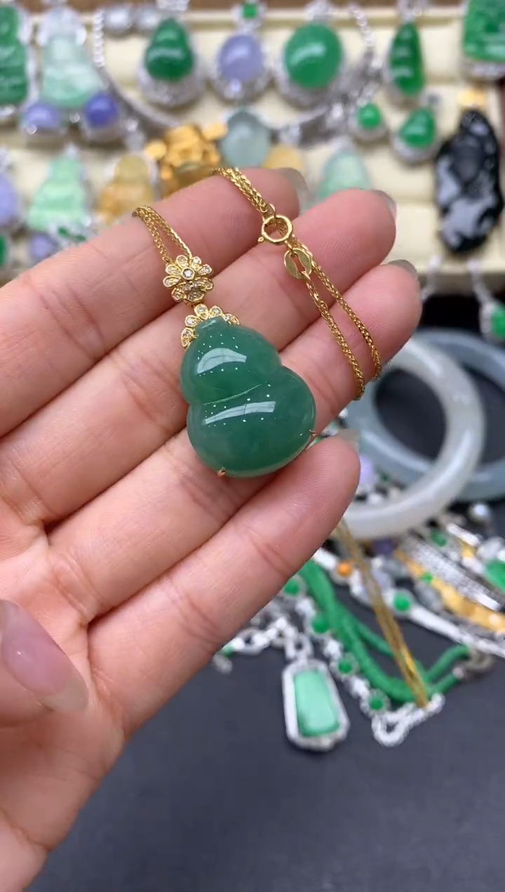 【闪购商品】翡翠颈饰18K金镶嵌497-中国好珍宝