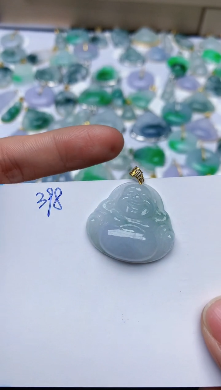 【闪购商品】翡翠颈饰18K金镶嵌天然翡翠A货   