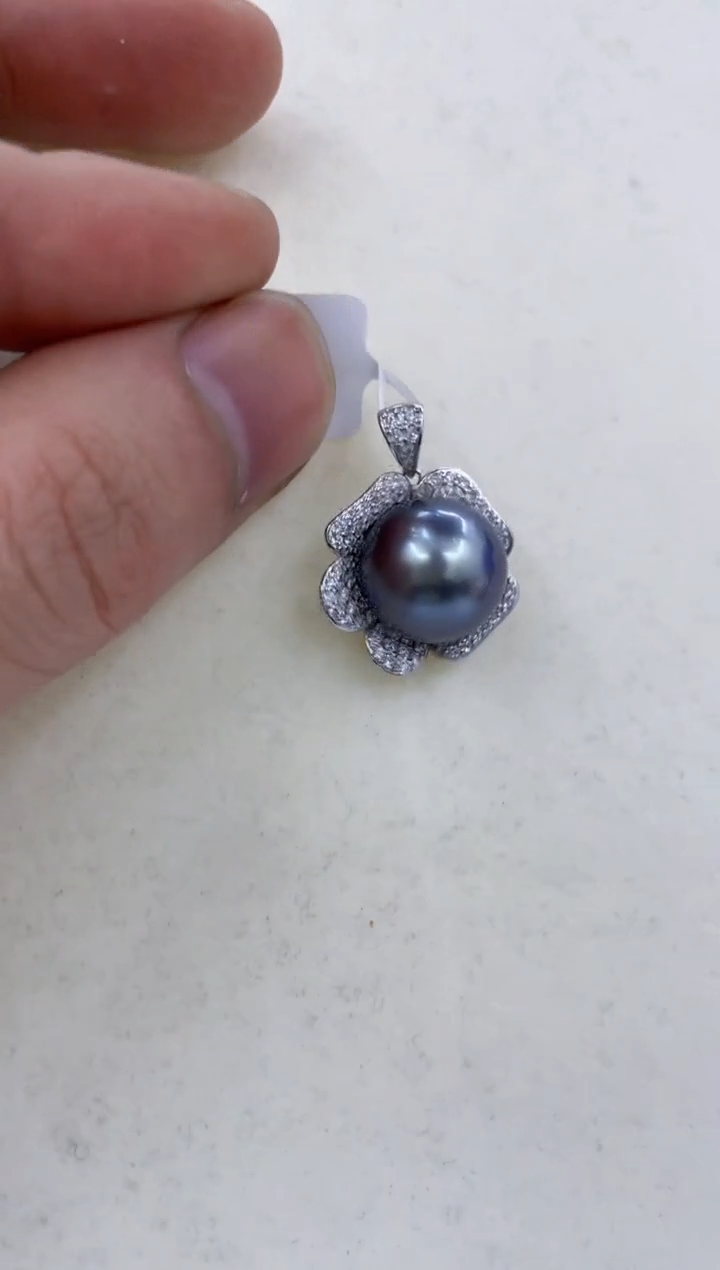 银S925镶嵌颈饰海水珍珠  