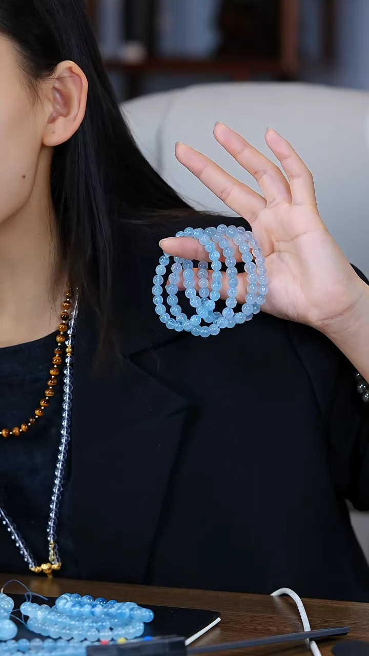 【闪购商品】海蓝宝石手链未镶嵌A0020-海蓝宝单圈7mm
