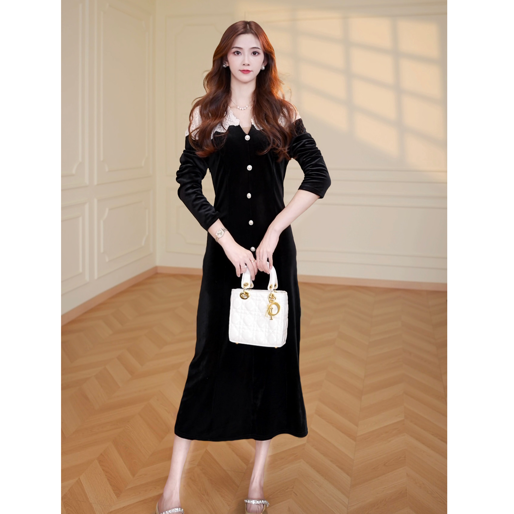 【南油四姐】2025新款时尚女装连衣裙法式高级感洋气气质裙子7724