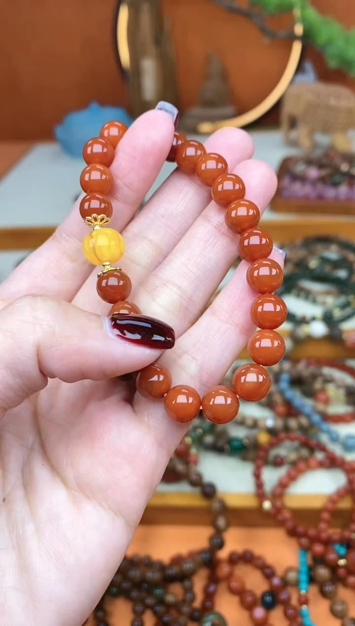 【闪购商品】南红玛瑙手链未镶嵌08单圈简约款