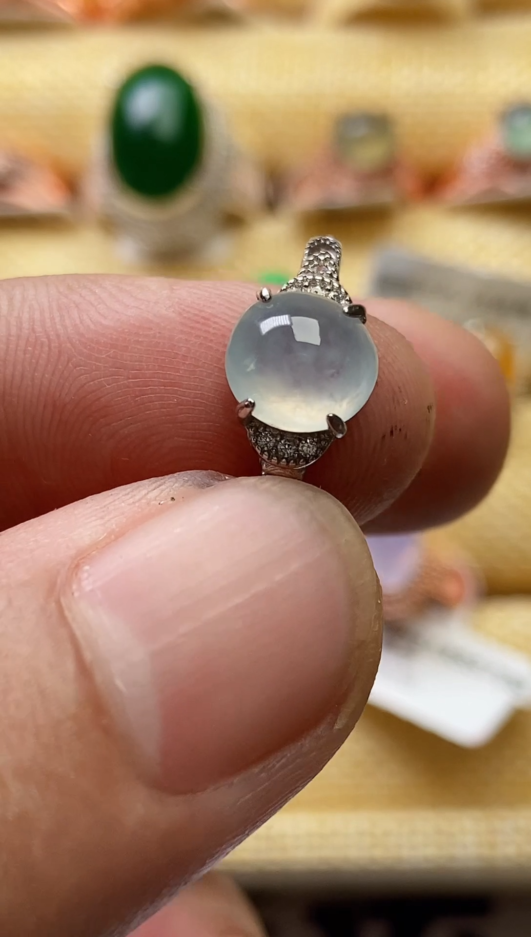 【闪购商品】翡翠戒指银S925镶嵌0000