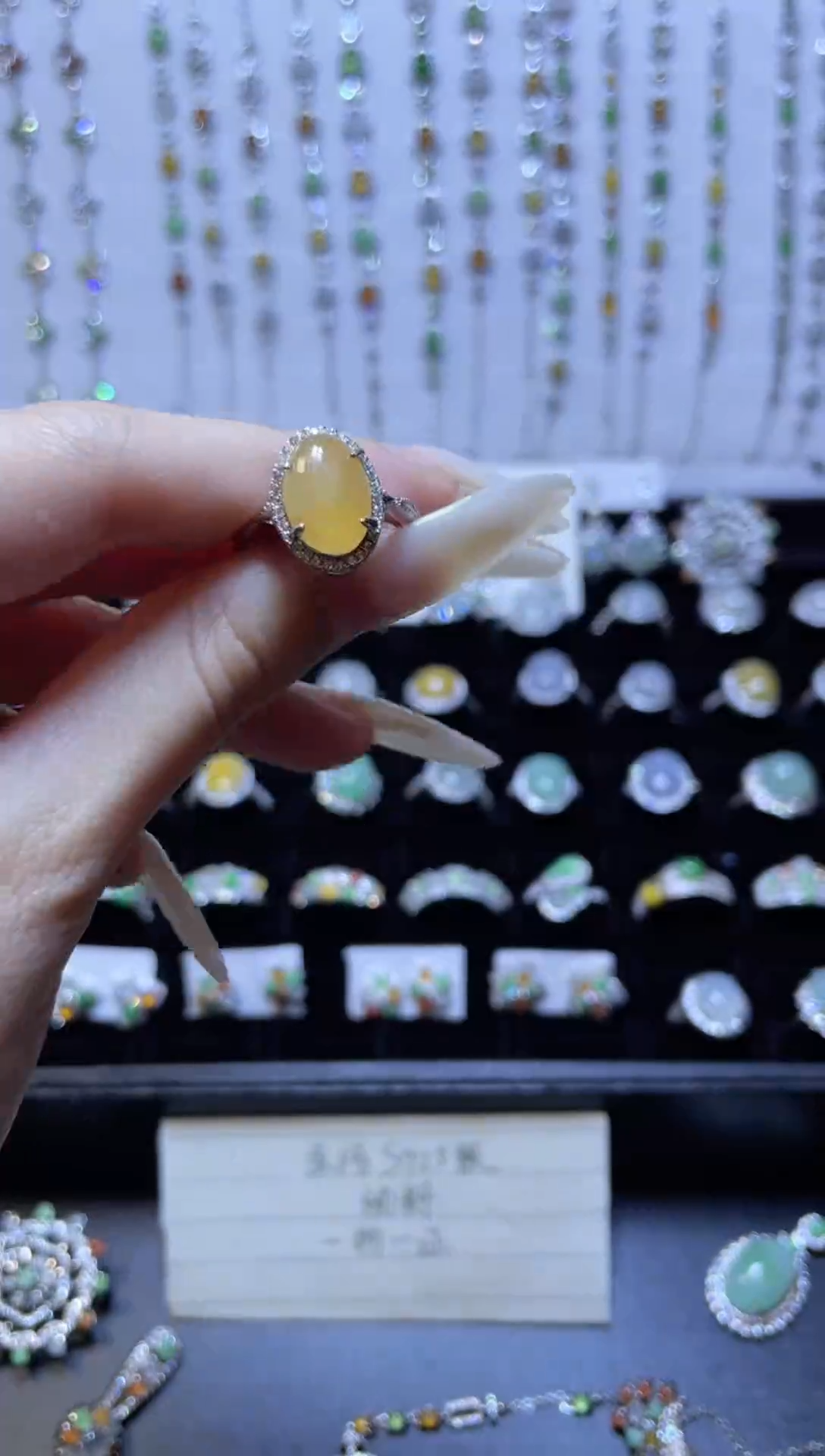 银S925镶嵌戒指翡翠1