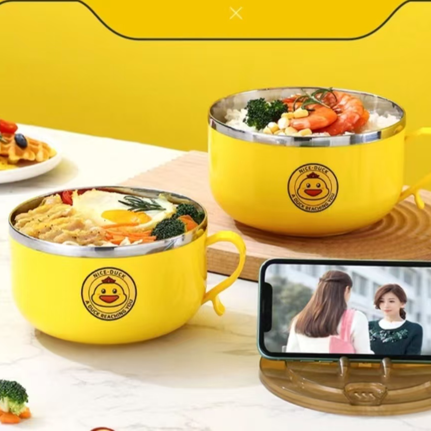 AB002小黄鸭不锈钢碗