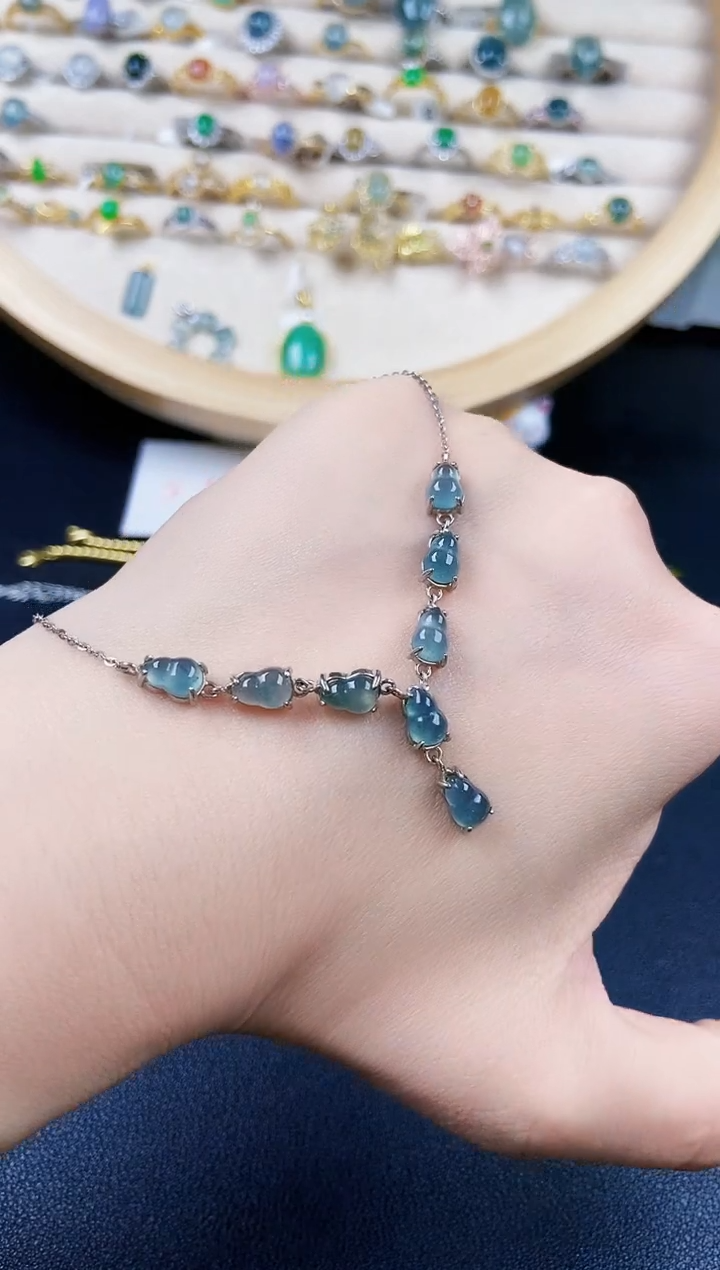 【闪购商品】翡翠银S925镶嵌颈饰456546