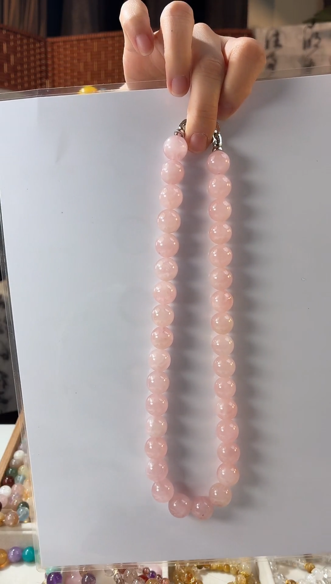 颈饰未镶嵌水晶朱珠粉水晶